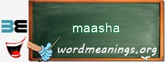 WordMeaning blackboard for maasha